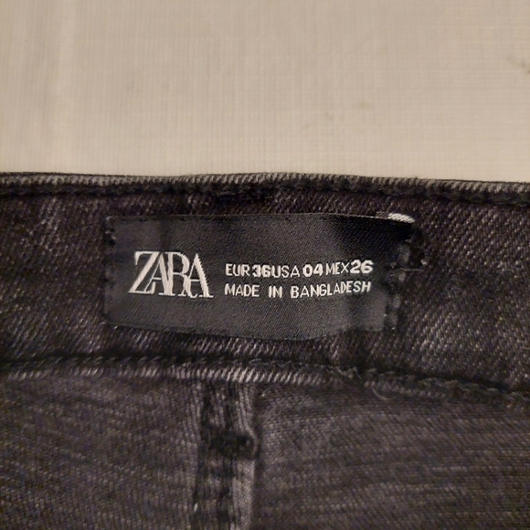 Zara Black Acid Wash Denim High Rise Skinny Jeans Stretch Women's Size 4 - Picture 5 of 12